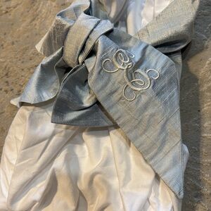 TBBC Blue Bow Swaddle with E Monogram